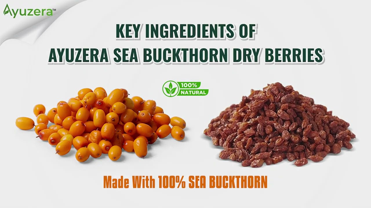 Seabuckthorn Revitalize Your Wellness and Health, Glow with AYUZERA Sea Buckthorn Dry Berries!