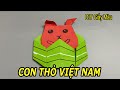 HƯỚNG DẪN LÀM CON THỎ VIỆT NAM BẰNG GIẤY A4 - INSTRUCTIONS FOR MAKING PAPER RABBIT - DIY GIẤY MÀU