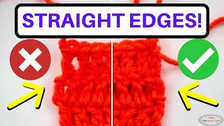 CROCHET STRAIGHT EDGES with DOUBLE CROCHET  ALTERNATIVE TURNING CHAIN