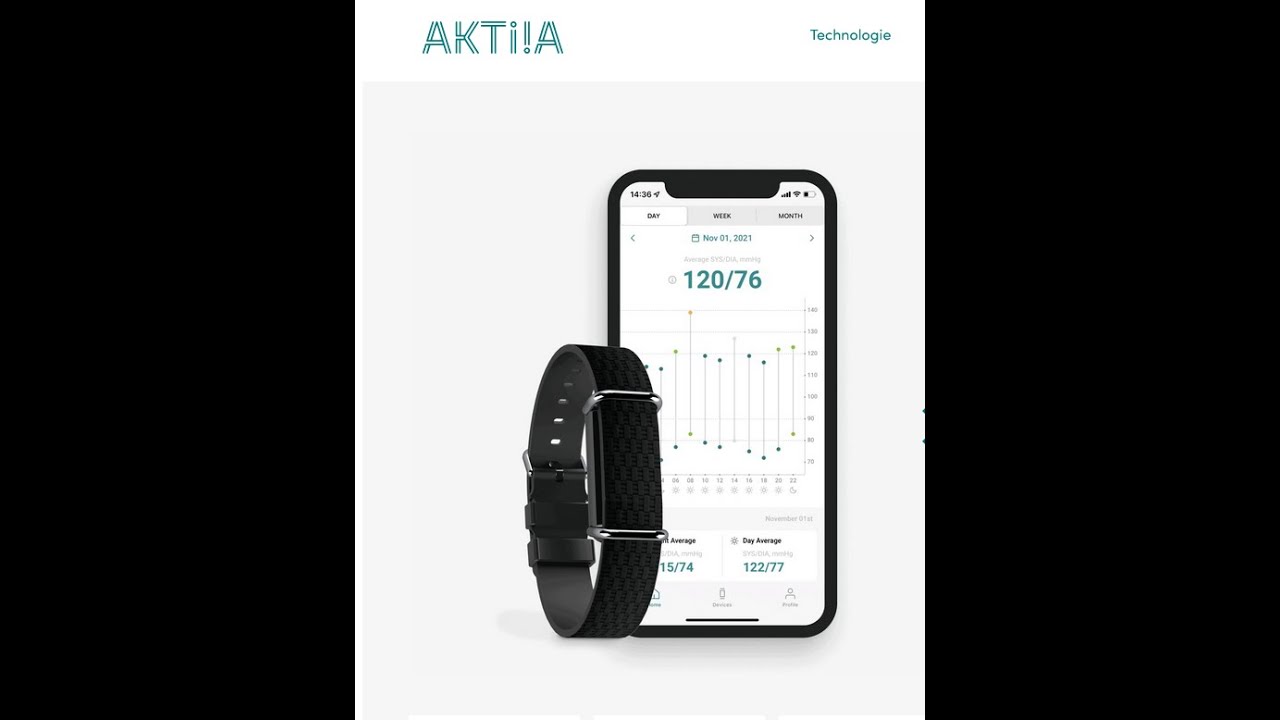 Aktiia tensiomètre, appareil de Surveillance de la pression artérielle 24 / 7 , présentation