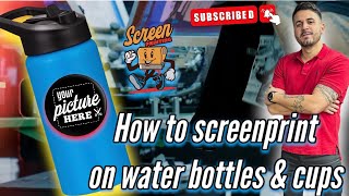 How to Screen Print on Water Bottles and plastic cups the easiest way. WATCH TILL END for secret tip