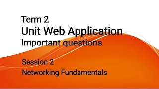 Term2, Important Questions, Unit Web Application, session 2, Networking Fundamentals