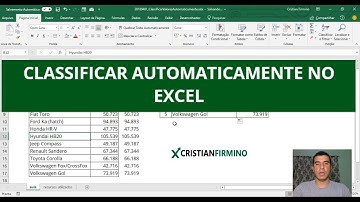 CLASSIFICAR AUTOMATICAMENTE EXCEL - EXCEL INTERMEDIARIO