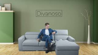 Divano Letto con Penisola Chaise Longue e Poggiatesta Reclinabili HANSEL | Divanoso