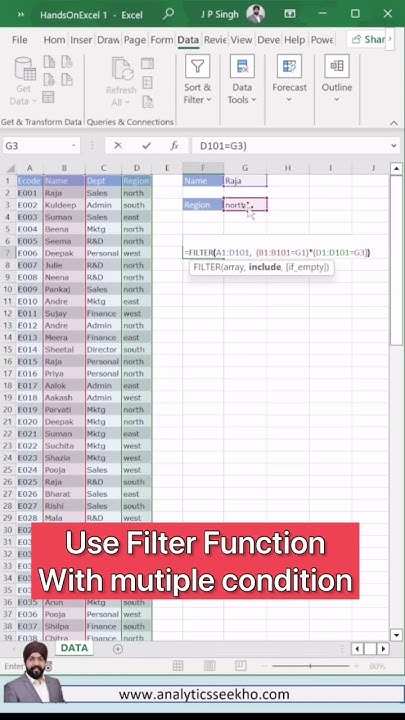 Filter Function with multiple condition in Excel - YouTube