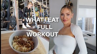 What I Eat In A Day + Full Lower Body Workout With My Coach!