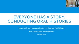Oral Histories – Byron Holdiman (28 July 2022)