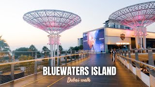 Bluewaters Island Dubai| Evening walk from JBR Beach to AIN DUBAI|4k|UAE 🇦🇪    #bluewatersisland