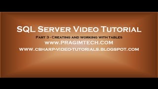 Creating and working with tables - Part 3