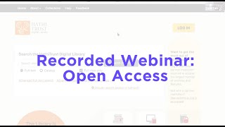Faculty Webinar: Open Access Resources for Teaching