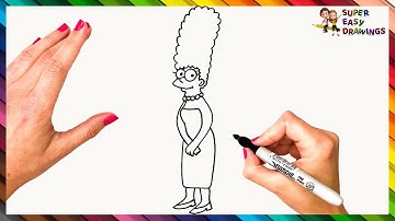 How To Draw Marge Simpson Step By Step 💙🟡 Marge Simpson Drawing Easy