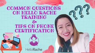 Common Questions on Hello Rache Training and Tips on Phone Certification | WFH | Virtual Assistant