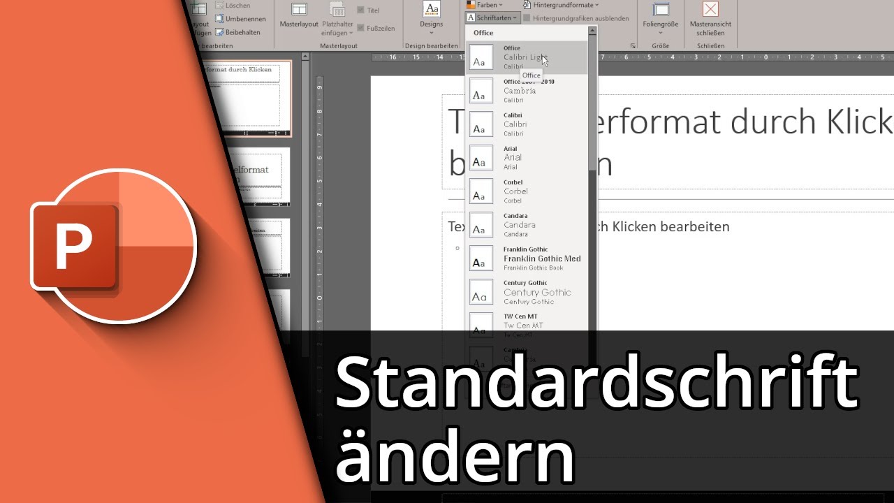 Powerpoint Standardschriftart ändern Tutorial YouTube
