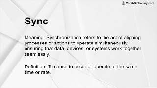 Sync Meaning