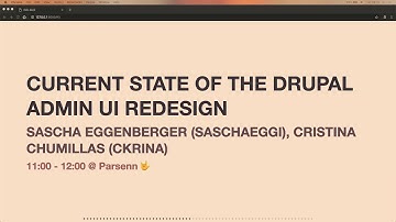 Keynote: Drupal Admin UI & JavaScript Modernisation - Matthew Grill