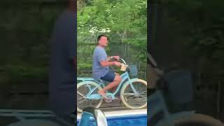 Epic Pool Dive! Cruiser Bike Fail #shorts
