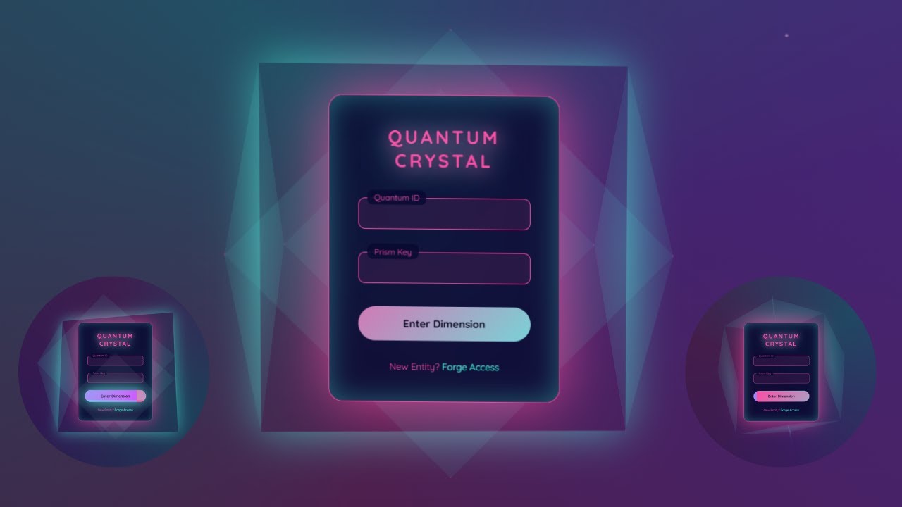 Quantum Crystal Login Form With Magical Glow| HTML&CSS JAVASCRIPT |# ...