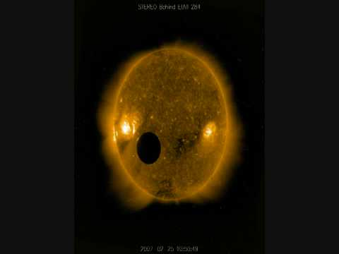 Moon across the face of the Sun (STEREO-B) NASA