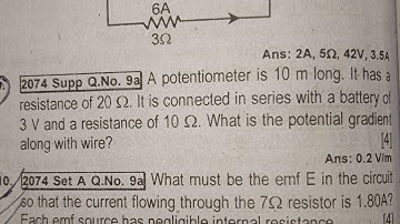 #11 a potentiometer is 10 M long it has a resistance of 20 ohm it is connected in series with the b