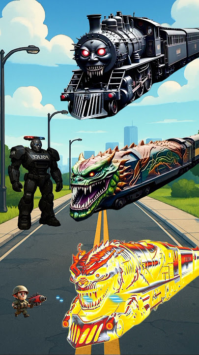 Kereta Api Monster, Naga, Zombie, vs Robot Polisi