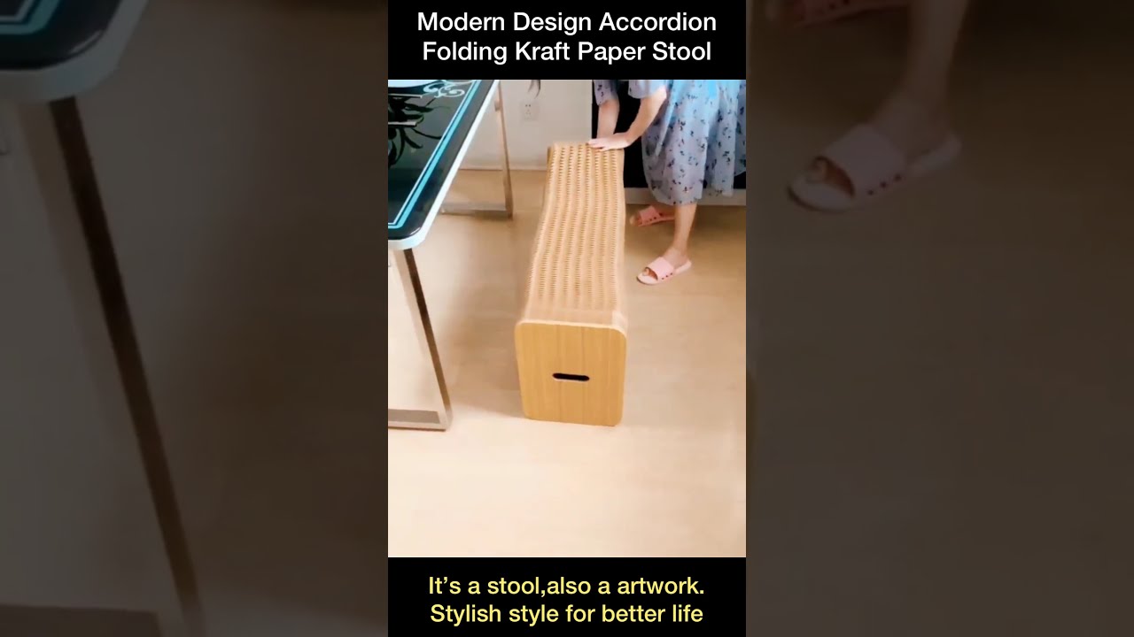Modern Design Accordion Folding Kraft Paper Stool Sofa Chair