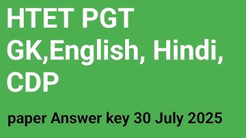 HTET PGT level 3 paper answer key 2025 |HTET PGT 30 July 2025 paper analysis |htet gk, English 