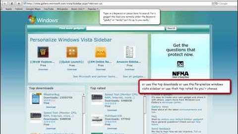 how to add gadgets to windows vista sidebar