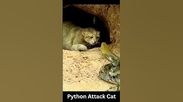 Python Attack Cat #shorts #wildanimals #animals #cat #python