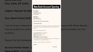 New Bank Account Opening Letter Format #shorts #story #india #viral #video #lettering #education