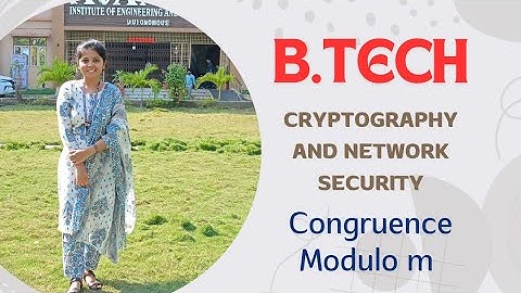 Cryptography and Network Security : Congruence Modulo m || BTech JNTUK/JNTUGV