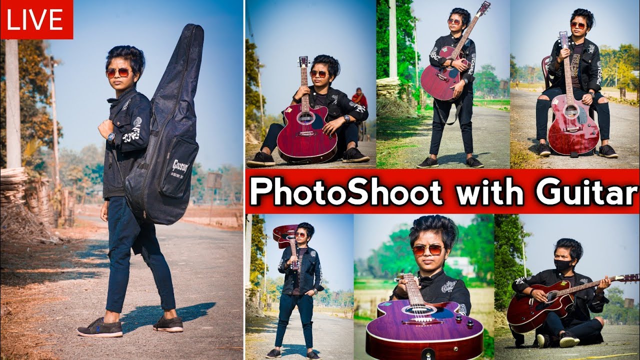 🔴 Live PhotoShoot With Guitar || Best Guitar Photography Poses || Top 10  Poses With Guitar || Guitar - YouTube