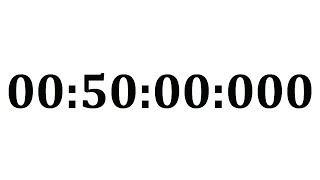 WHITE CLOCK 50 minutes = 3000 seconds = 3000000 miliseconds, Full HD 60fps, no audio