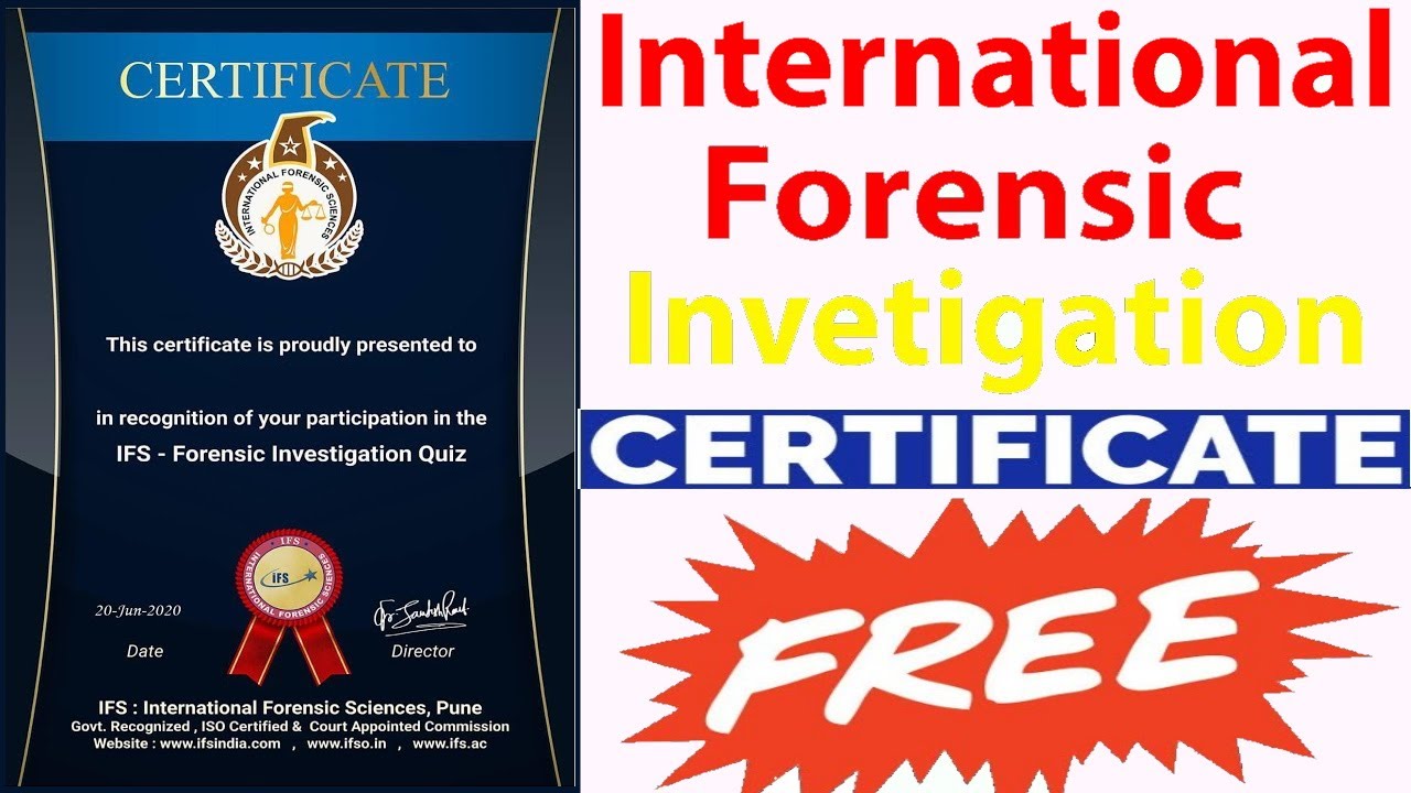 International Forensic Science Certificate - IFS Education Department ...