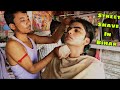 Indian Barber Street Shave In Bihar | ASMR | PUREMASSAGE | Alum Treatment