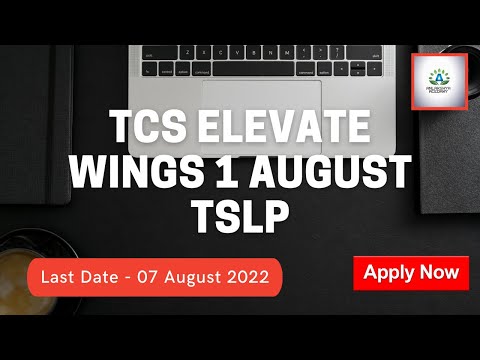 TCS Elevate wings 1 August TSLP || Registration Begins || Apply Now