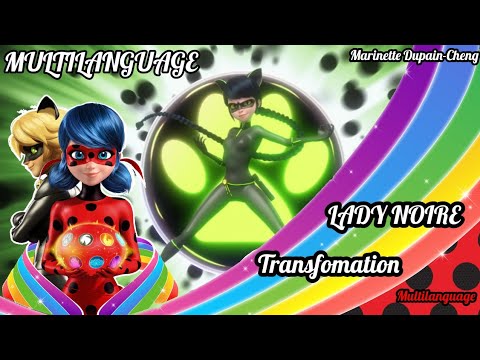 MIRACULOUS | Lady Noire Transformation Multilanguage | Miraculous: Tales of Ladybug and Cat noir | 🐱