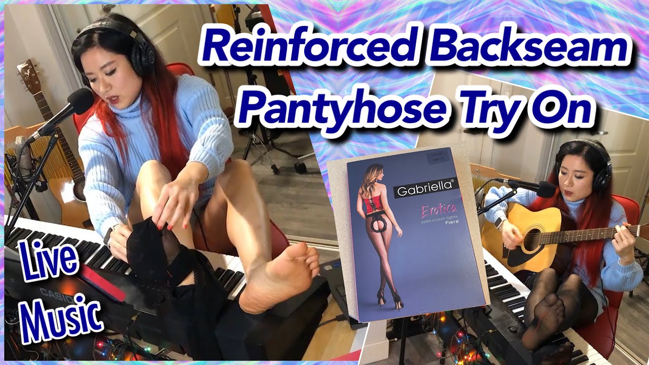 Crotchless Backseam Reinforced Toes Nylons Try On Review, Live Music, Pantyhose