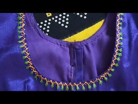 very easy hand embroidery on stitched blouse ... - YouTube