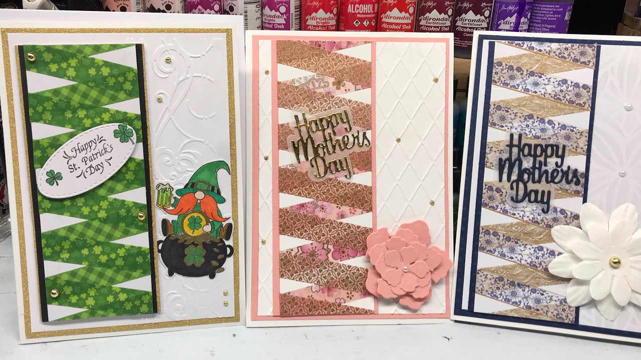 Let’s Make a 5x7 Card Ribbon Fold Technique With Washi Tape YouTube