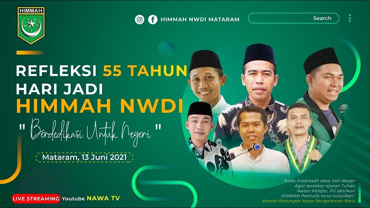 Live Streaming Refleksi 55 Tahun Hari Jadi Himmah NWDI Mataram