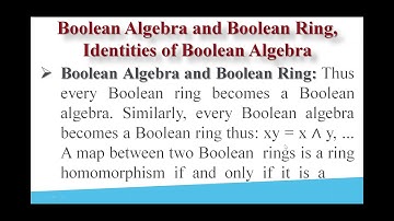 DISCRETE MATH GROUP THEORY 1 BOOLEAN ALGEBRA BOOLEAN RING