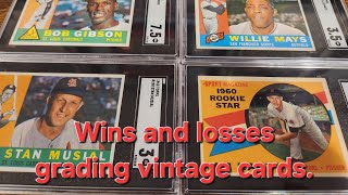 Wins and losses grading and crossing over vintage cards.