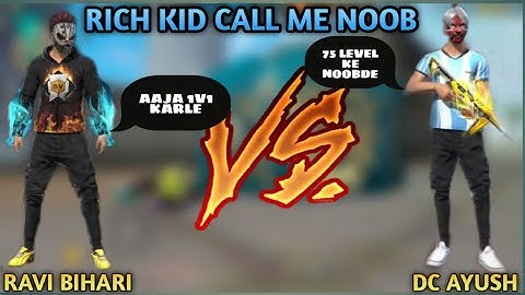 Rich kid call me noob||aaja custom me 1v1 Karle||Op gameplay|