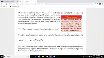 Force Due to Water Flow | Chapter 3 | Physics Part I