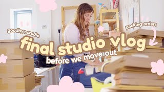 FINAL STUDIO VLOG IN THE STUDIO 📦 packing orders, business haul & moving into the new studio