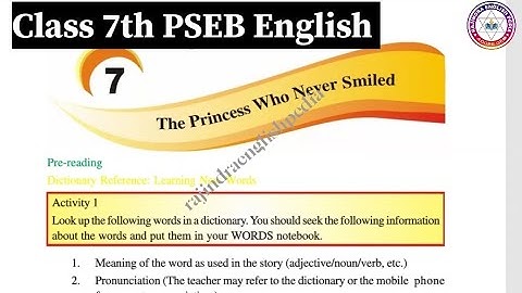 The Princess Who Never Smiled | Class 7 Chapter 7 Full Punjabi Translation | Rajindra English Pedia