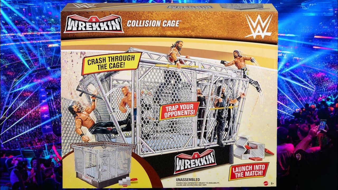 WWE WREKKIN Collision Cage Playset REVIEW wwe wrestling cagematch