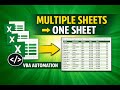 #excel #education   VBA Code Project | VBA Automation | Merge Multiple Sheets into One Sheet