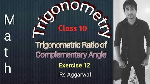 RS Aggarwal Class 10 Math  Exercise 12  | Trigonometric Ratio of complementary angle | CBSE10 Math
