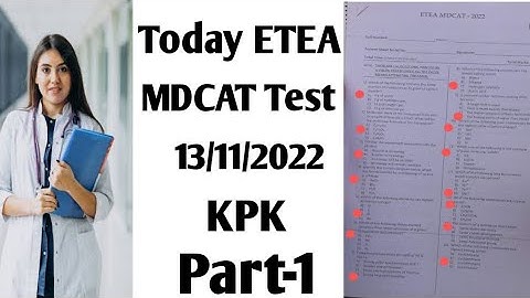 Today Mdcat Test by ETEA Part-1 13/11/2022/ ImportantMcqsCenterrent